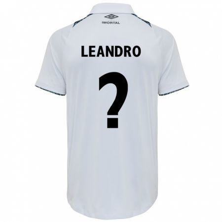 Kandiny Enfant Maillot Leandro Avelino #0 Blanc Bleu Tenues Extérieur 2024/25 T-Shirt