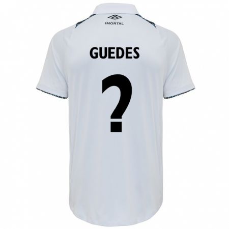 Kandiny Enfant Maillot Guilherme Guedes #0 Blanc Bleu Tenues Extérieur 2024/25 T-Shirt