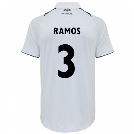 Kandiny Enfant Maillot João Ramos #3 Blanc Bleu Tenues Extérieur 2024/25 T-Shirt