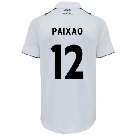 Kandiny Enfant Maillot Iasmin Paixão #12 Blanc Bleu Tenues Extérieur 2024/25 T-Shirt