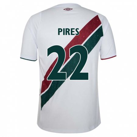 Kandiny Enfant Maillot Gabriel Pires #22 Blanc Vert Bordeaux Tenues Extérieur 2024/25 T-Shirt