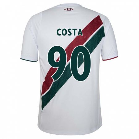 Kandiny Enfant Maillot Douglas Costa #90 Blanc Vert Bordeaux Tenues Extérieur 2024/25 T-Shirt