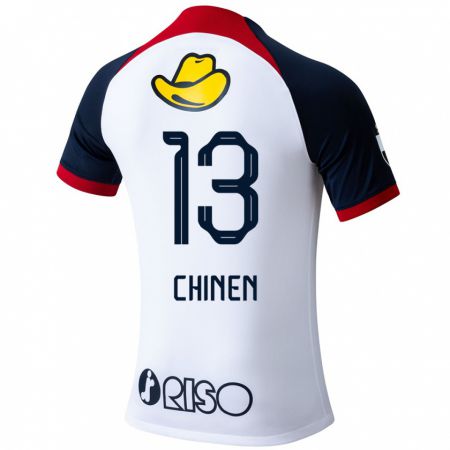 Kandiny Enfant Maillot Kei Chinen #13 Blanc Bleu Rouge Tenues Extérieur 2024/25 T-Shirt