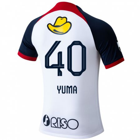 Kandiny Enfant Maillot Yuma Suzuki #40 Blanc Bleu Rouge Tenues Extérieur 2024/25 T-Shirt