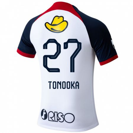 Kandiny Enfant Maillot Ryota Tonooka #27 Blanc Bleu Rouge Tenues Extérieur 2024/25 T-Shirt