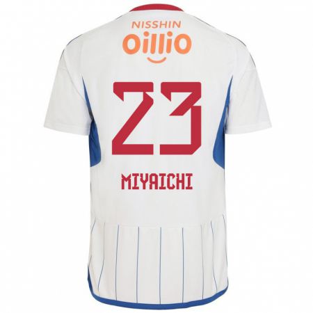 Kandiny Enfant Maillot Ryo Miyaichi #23 Blanc Bleu Rouge Tenues Extérieur 2024/25 T-Shirt