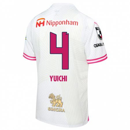 Kandiny Enfant Maillot Yuichi Hirano #4 Blanc Rose Tenues Extérieur 2024/25 T-Shirt