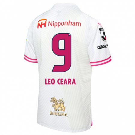 Kandiny Enfant Maillot Léo Ceará #9 Blanc Rose Tenues Extérieur 2024/25 T-Shirt