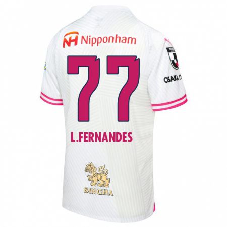 Kandiny Enfant Maillot Lucas Fernandes #77 Blanc Rose Tenues Extérieur 2024/25 T-Shirt