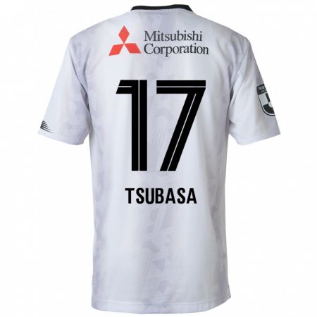 Kandiny Enfant Maillot Tsubasa Terayama #17 Blanc Noir Tenues Extérieur 2024/25 T-Shirt