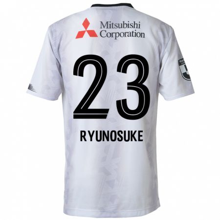 Kandiny Enfant Maillot Ryunosuke Sato #23 Blanc Noir Tenues Extérieur 2024/25 T-Shirt