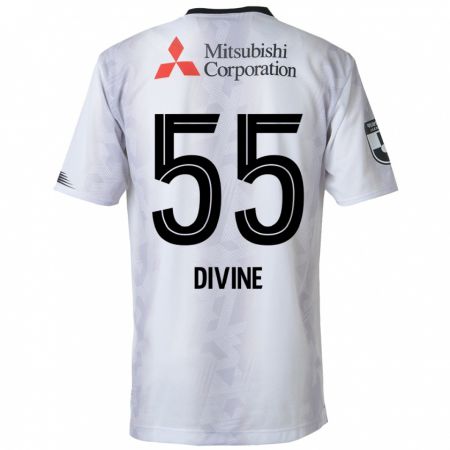 Kandiny Enfant Maillot Divine Chinedu Otani #55 Blanc Noir Tenues Extérieur 2024/25 T-Shirt