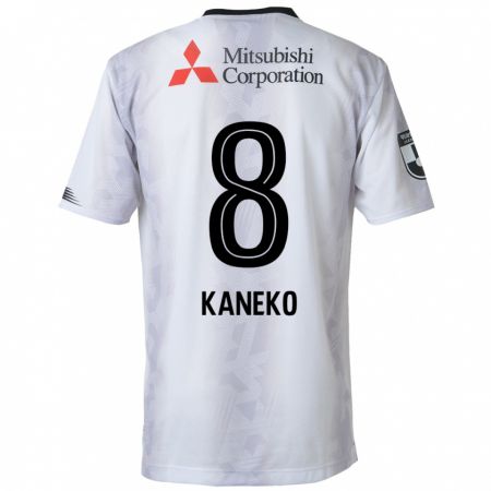 Kandiny Enfant Maillot Shunsuke Kaneko #8 Blanc Noir Tenues Extérieur 2024/25 T-Shirt