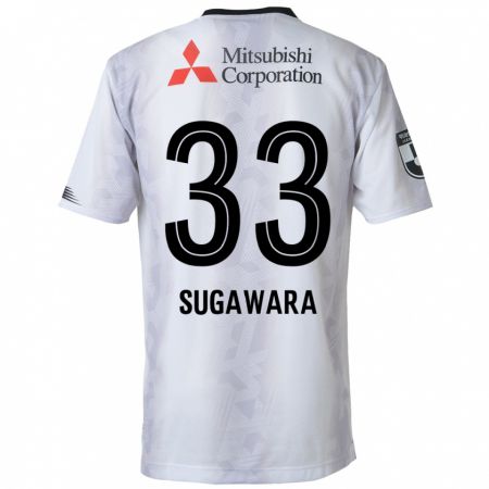 Kandiny Enfant Maillot Yuta Sugawara #33 Blanc Noir Tenues Extérieur 2024/25 T-Shirt