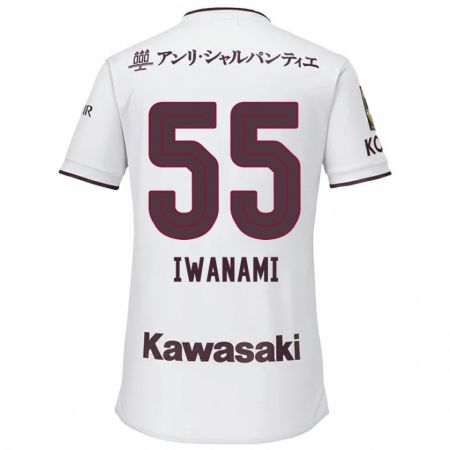 Kandiny Enfant Maillot Takuya Iwanami #55 Blanc Rouge Tenues Extérieur 2024/25 T-Shirt