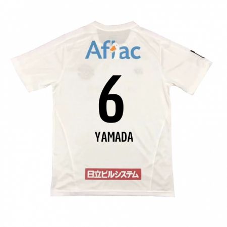 Kandiny Enfant Maillot Yuto Yamada #6 Blanc Noir Tenues Extérieur 2024/25 T-Shirt