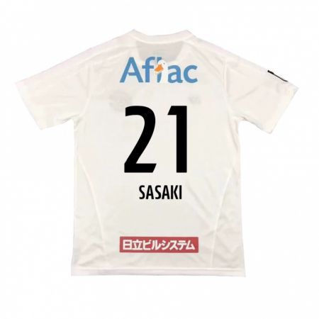 Kandiny Enfant Maillot Masato Sasaki #21 Blanc Noir Tenues Extérieur 2024/25 T-Shirt