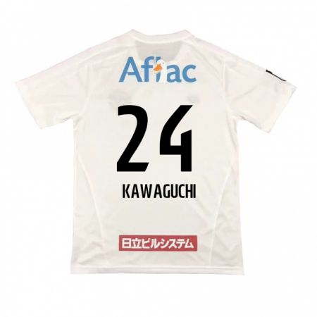 Kandiny Enfant Maillot Naoki Kawaguchi #24 Blanc Noir Tenues Extérieur 2024/25 T-Shirt