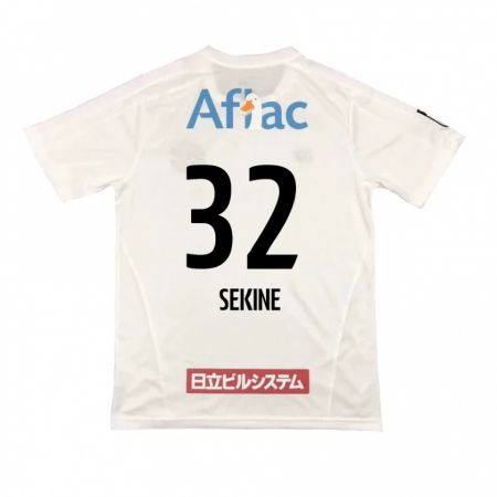 Kandiny Enfant Maillot Hiroki Sekine #32 Blanc Noir Tenues Extérieur 2024/25 T-Shirt