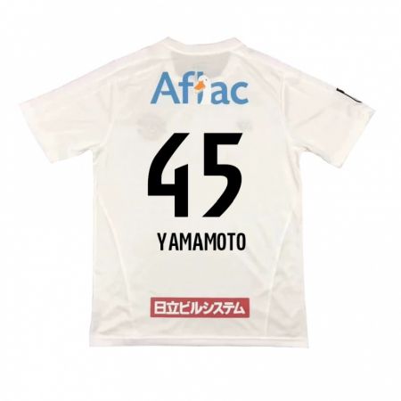 Kandiny Enfant Maillot Ota Yamamoto #45 Blanc Noir Tenues Extérieur 2024/25 T-Shirt