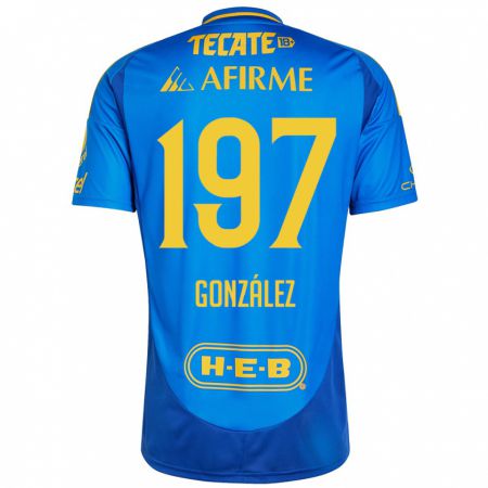 Kandiny Enfant Maillot Germán González #197 Bleu Jaune Tenues Extérieur 2024/25 T-Shirt