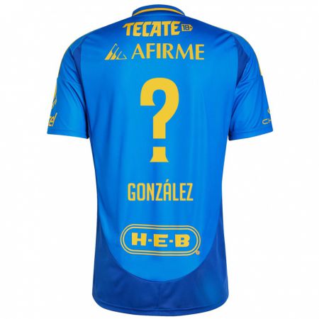 Kandiny Enfant Maillot Fernando González #0 Bleu Jaune Tenues Extérieur 2024/25 T-Shirt