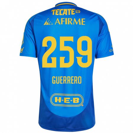 Kandiny Enfant Maillot Erick Guerrero #259 Bleu Jaune Tenues Extérieur 2024/25 T-Shirt