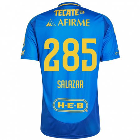 Kandiny Enfant Maillot Bryan Salazar #285 Bleu Jaune Tenues Extérieur 2024/25 T-Shirt