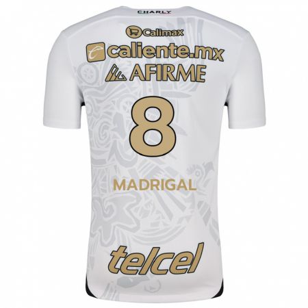 Kandiny Enfant Maillot Fernando Madrigal #8 Blanc Noir Tenues Extérieur 2024/25 T-Shirt