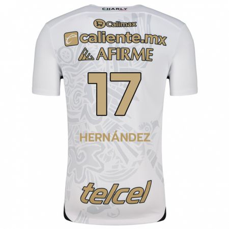 Kandiny Enfant Maillot Rubén Hernández #17 Blanc Noir Tenues Extérieur 2024/25 T-Shirt