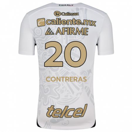 Kandiny Enfant Maillot Francisco Contreras #20 Blanc Noir Tenues Extérieur 2024/25 T-Shirt