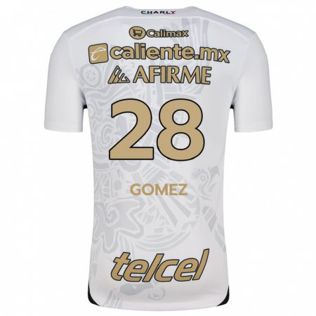 Kandiny Enfant Maillot Alejandro Gómez #28 Blanc Noir Tenues Extérieur 2024/25 T-Shirt