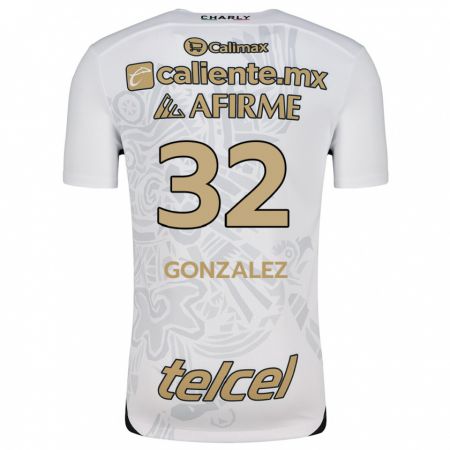 Kandiny Enfant Maillot Carlos González #32 Blanc Noir Tenues Extérieur 2024/25 T-Shirt