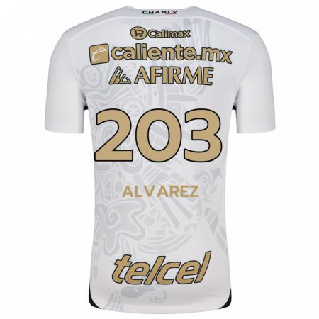 Kandiny Enfant Maillot Jaime Álvarez #203 Blanc Noir Tenues Extérieur 2024/25 T-Shirt