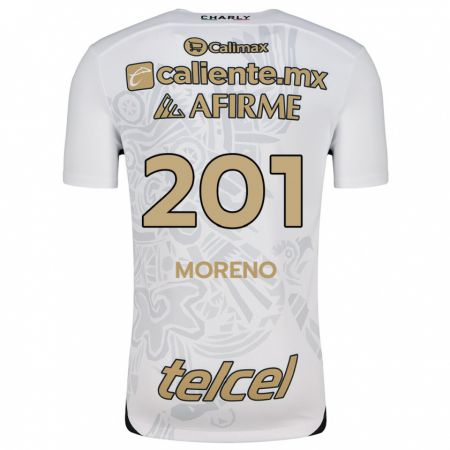 Kandiny Enfant Maillot Jesús Moreno #201 Blanc Noir Tenues Extérieur 2024/25 T-Shirt