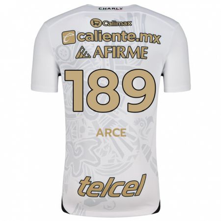 Kandiny Enfant Maillot Diego Arce #189 Blanc Noir Tenues Extérieur 2024/25 T-Shirt