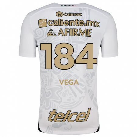 Kandiny Enfant Maillot Daniel Vega #184 Blanc Noir Tenues Extérieur 2024/25 T-Shirt