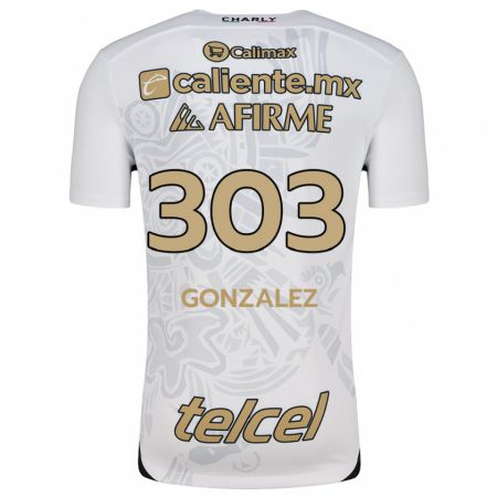 Kandiny Enfant Maillot Osmar González #303 Blanc Noir Tenues Extérieur 2024/25 T-Shirt