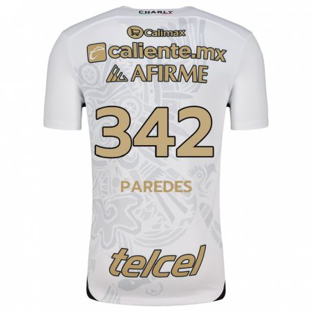 Kandiny Enfant Maillot Santiago Paredes #342 Blanc Noir Tenues Extérieur 2024/25 T-Shirt