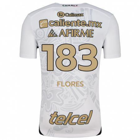 Kandiny Enfant Maillot Abraham Flores #183 Blanc Noir Tenues Extérieur 2024/25 T-Shirt