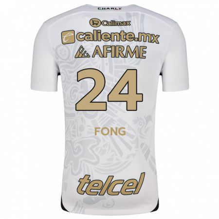 Kandiny Enfant Maillot Michel Fong #24 Blanc Noir Tenues Extérieur 2024/25 T-Shirt