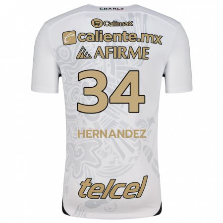 Kandiny Enfant Maillot Kimberly Hernández #34 Blanc Noir Tenues Extérieur 2024/25 T-Shirt