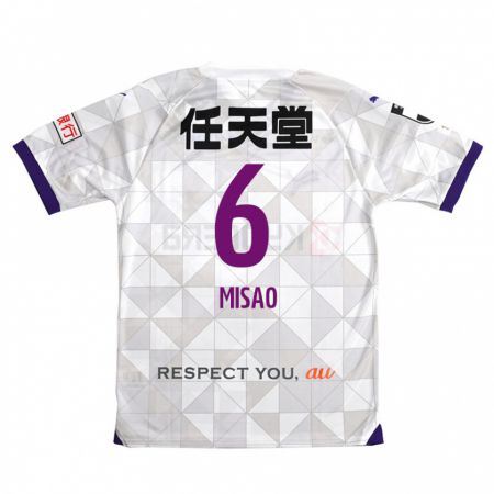 Kandiny Enfant Maillot Yuto Misao #6 Blanc Violet Tenues Extérieur 2024/25 T-Shirt