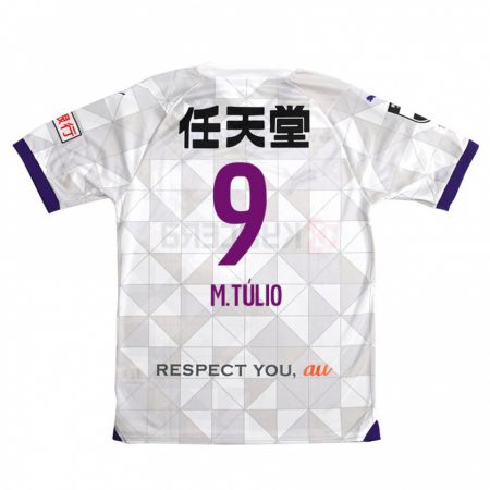 Kandiny Enfant Maillot Marco Túlio #9 Blanc Violet Tenues Extérieur 2024/25 T-Shirt