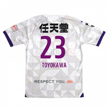 Kandiny Enfant Maillot Yuta Toyokawa #23 Blanc Violet Tenues Extérieur 2024/25 T-Shirt