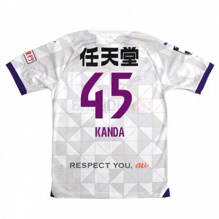 Kandiny Enfant Maillot Kotaro Kanda #45 Blanc Violet Tenues Extérieur 2024/25 T-Shirt