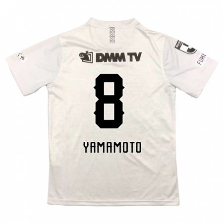 Kandiny Enfant Maillot Shunsuke Yamamoto #8 Gris Noir Tenues Extérieur 2024/25 T-Shirt