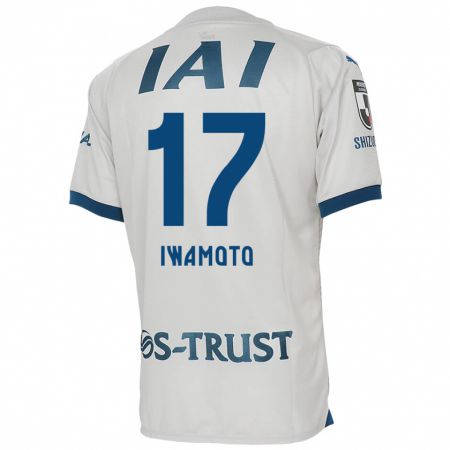 Kandiny Enfant Maillot Shogo Iwamoto #17 Blanc Bleu Tenues Extérieur 2024/25 T-Shirt