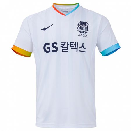 Kandiny Enfant Maillot Seung-Gyu Han #66 Blanc Bleu Tenues Extérieur 2024/25 T-Shirt