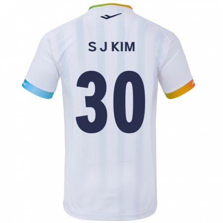 Kandiny Enfant Maillot Ju-Sung Kim #30 Blanc Bleu Tenues Extérieur 2024/25 T-Shirt